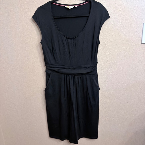 Boden Dresses & Skirts - Boden Black Modal Cotton Blend Sash Waist Pocket Jersey Dress US 10R J0122